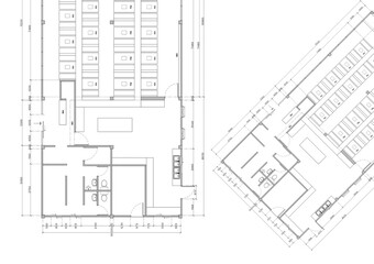 Floor plan designed building on the drawing.