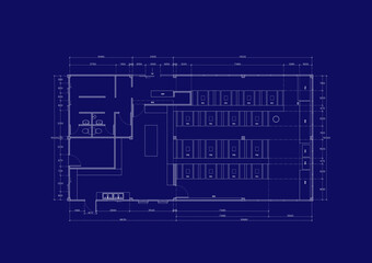 Floor plan designed building on the drawing.
