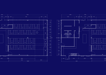 Floor plan designed building on the drawing.