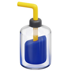 wash bottle 3d render icon illustration