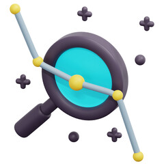 analyse 3d render icon illustration