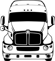truck semi front view vector illustration usa truck