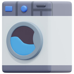 washing machine 3d render icon illustration