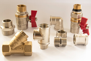 Shutoff valves repair in the bathroom taps for water