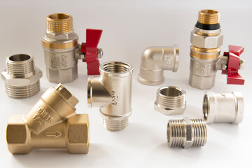 Shutoff valves repair in the bathroom taps for water