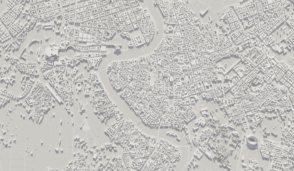 Rome, Italy city map aerial view. minimal design. 3D Rendering