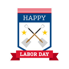 Happy Labor Day banner isolated on white background