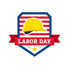Happy Labor Day banner isolated on white background