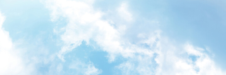 Blue sky with white cloud. The summer heaven is colorful clearing day Good weather and beautiful nature in the morning.