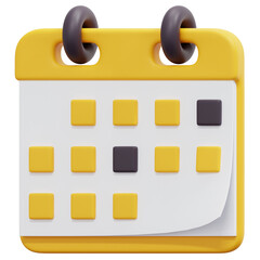 calendar 3d render icon illustration