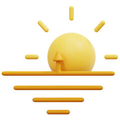 morning 3d render icon illustration