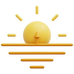 morning 3d render icon illustration