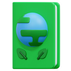 ecology book 3d render icon illustration