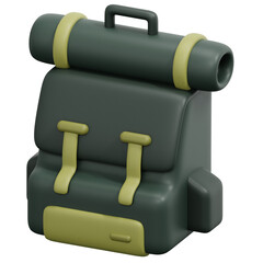 backpack 3d render icon illustration