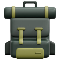 backpack 3d render icon illustration