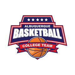 Basket Ball College Team badge logo