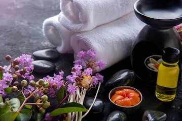 Spa massage compress balls, herbal ball. Massage and Spa Thailand concept.