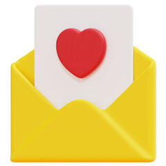 love 3d render icon illustration