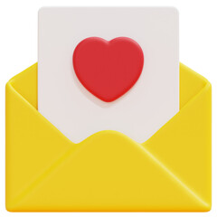 love 3d render icon illustration