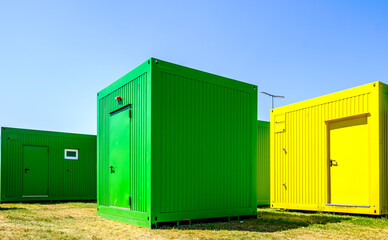 modern mobile container at a construction site