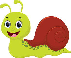 Cute Snail cartoon isolated on white background
