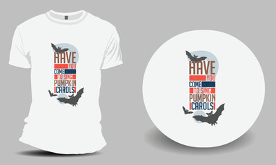 Colorful singing Pumpkin Carols t-shirt design