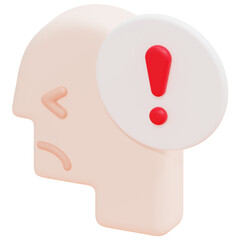 worried 3d render icon illustration