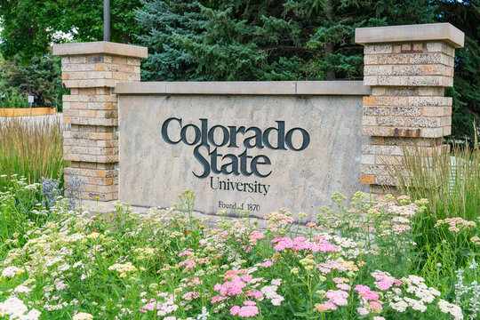Entrance sign to the Colorado State University in Fort Collins