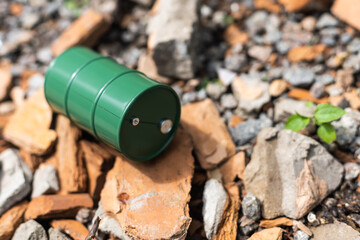toy oil barrel on a natural background