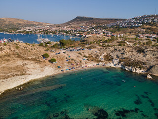 Fototapeta na wymiar Foca,Canak Koyu is a town and district in Turkey's Izmir Province, on the Aegean coast.