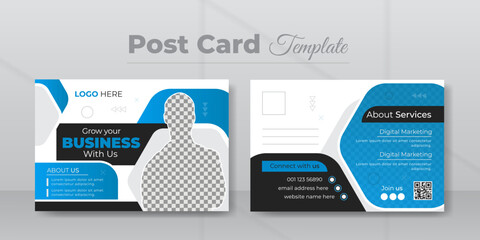 Corporate postcard design or business promotion modern template.