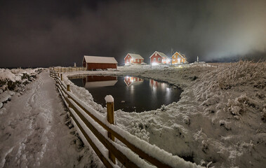 Høgsteinen Lighthouse on Godøy, Sunnmøre, Møre og Romsdal, Norway.