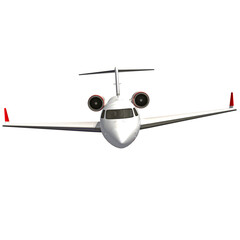 Business Jet Aircraft 3D rendering on white background