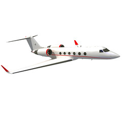 Business Jet Aircraft 3D rendering on white background