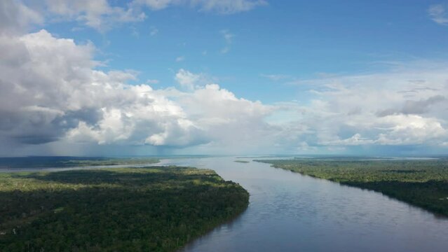 4k Aerial shot for amazon river and the rain forest in brazil rainforest.
shot on MAVIC 2 PRO hasselblad rendered prores 422HQ REC709