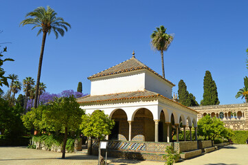 Obraz premium Pabellón de Carlos V. Cenador de Carlos V. Jardines del Alcázar de Sevilla, Andalucía, España