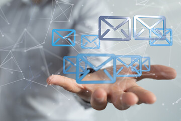 email icons in work space 3d.