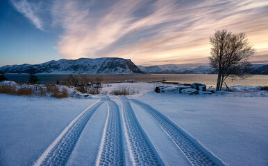 The island of God&oslash;y in winter, Sunnm&oslash;re, M&oslash;re og Romsdal, Norway.
