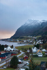 Fototapeta premium The island of Godøy in winter, Sunnmøre, Møre og Romsdal, Norway.