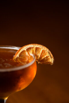 Orange Cocktail With Dried Orange Garnish 