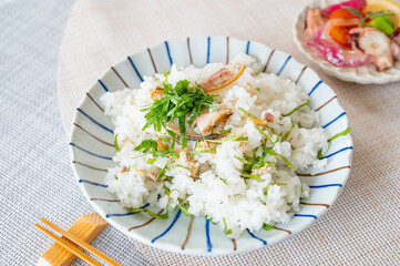 焼きアジと青じその混ぜご飯