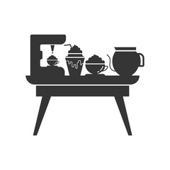 Coffee table icon. Glyph style. Can be used for web and mobile.