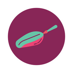 Coffee bean scoop icon. Flat vector design. Can be used for web and mobile.