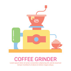 Coffee Grinder icon. Flat vector design. Can be used for web and mobile