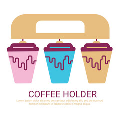 Coffee holder icon. Flat vector design. Can be used for web and mobile.
