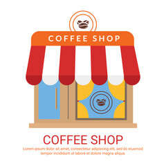 Coffee shop icon. Flat vector design. Can be used for web and mobile.