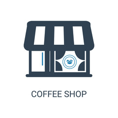 Coffee shop icon. Flat style. Can be used for web and mobile.