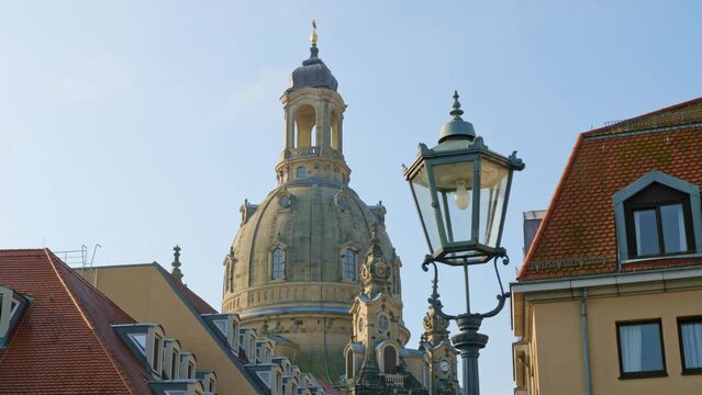 church of our lady or Frauenkirche cathedral in Dresden, Germany. Travel and sights of city breaks. landmarks, travel guide Europe.