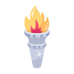 An olympics fire lamp flat icon