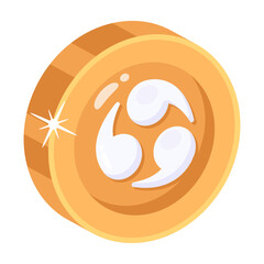 A game coin flat icon design 